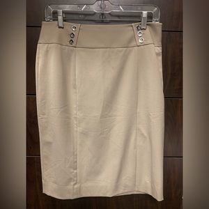 WHBM tan skirt with button detail at waist